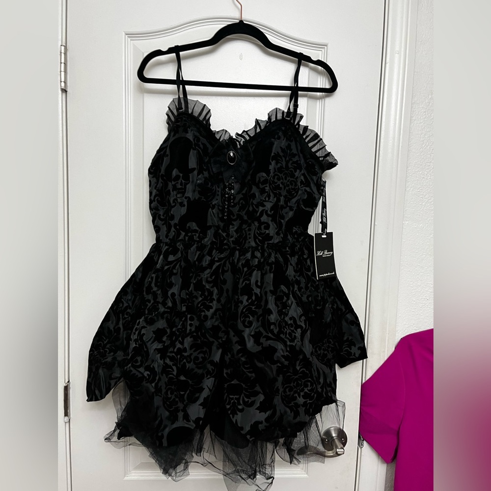 Hell Bunny Flocked Damask Party Dress